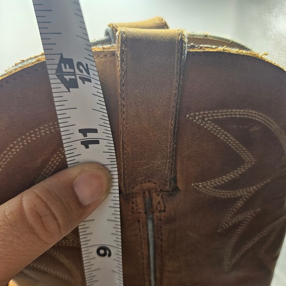 Mens Brown Leather Cowboy Western Boots Riding Pull On Round Toe size‎ 8EE - Picture 14 of 14